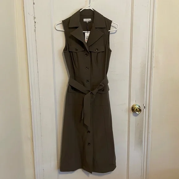 Calvin Klein Dresses Calvin Klein Womens Sleeveless Belted